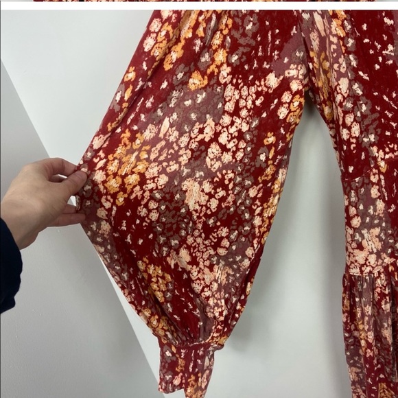 Free People Heartbeats Red Mini Dress Rust Boho - Picture 9 of 14